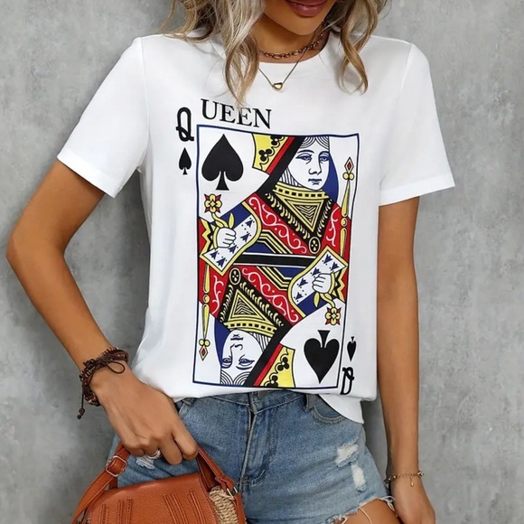 SO CHIC BOUTIQUE QUEEN OF SPADES BABY TEE! - Picture 5 of 5